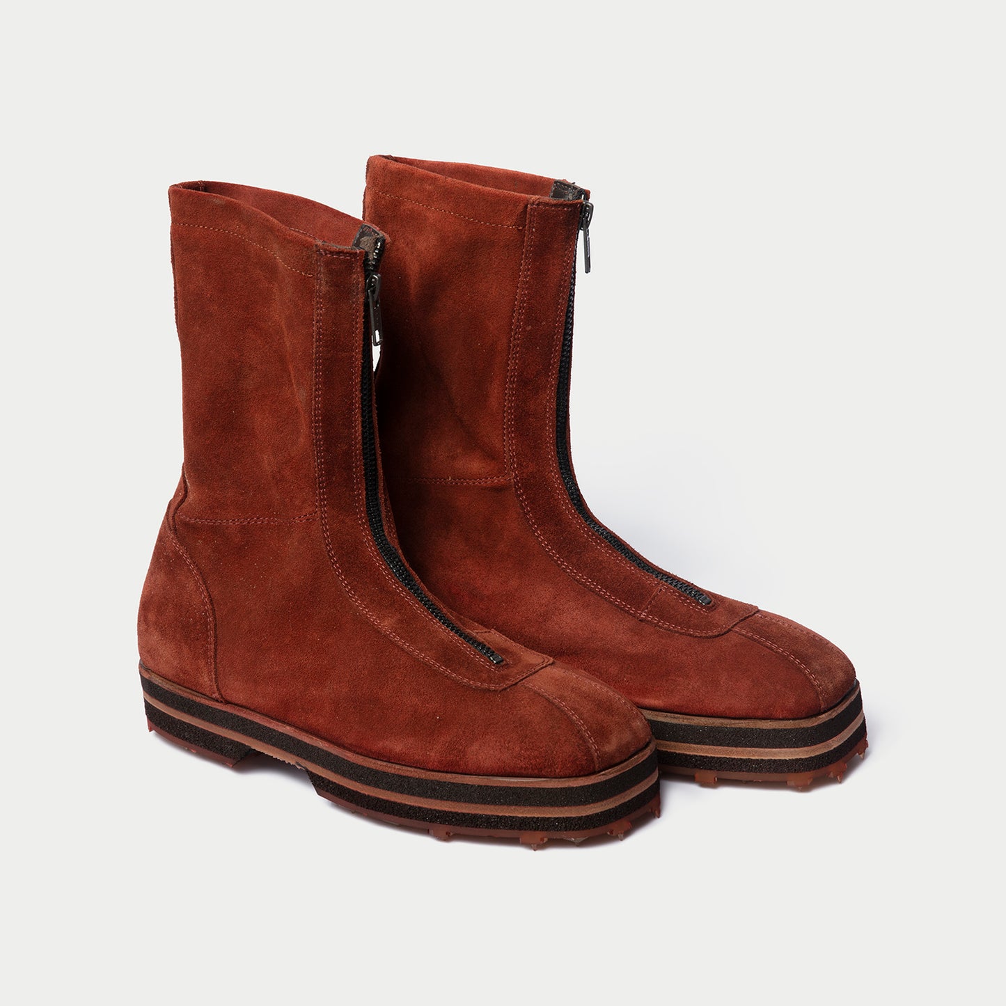 FRONT ZIP-UP RUBBER SOLE CALF SUEDE SEQUOIA